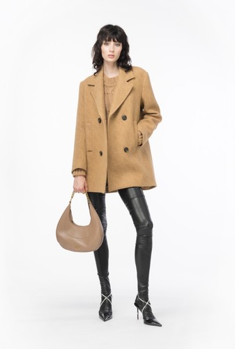 Pinko cappotto caban jacquard - pinko,