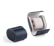 Custodia orologi astucci orologi cofanetti saffiano blu microfibra 10x8x7