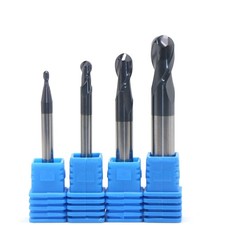 4xBall Naso Estremità Fresa CNC Attrezzo Lavorazione Metallo 1.0 A 4.0MM 2 Flute