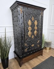 Cassaforte antica italiana in ferro battuto XVIII secolo cassapanca in ferro forte