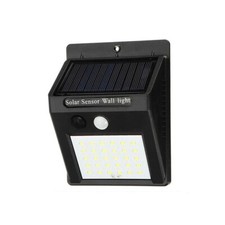 FARETTO CON 30 LED CON PANNELLO SOLARE RICARICABILE SENSORE MOVIMENTO ESTERNO 