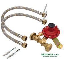 X2 TUBO GAS GPL FLESSIBILE LUNGHEZZA FISSA 50 CM E MINI CENTRALINA PER 2 BOMBOLE