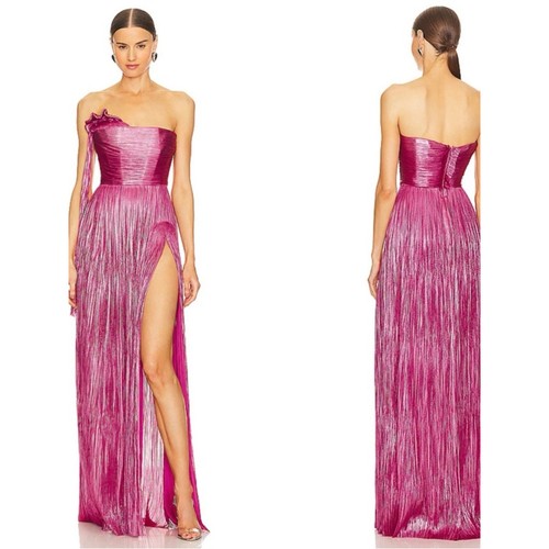 Maxi abito rosa drappeggiato
