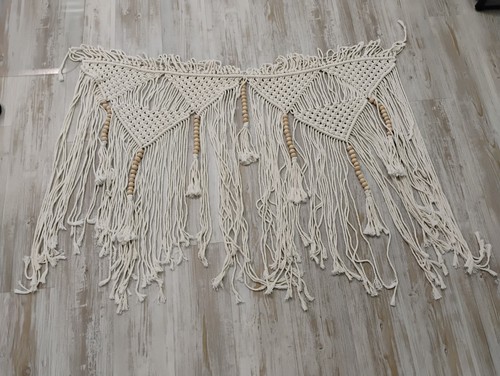 Tenda macramè valance - tenda, legno