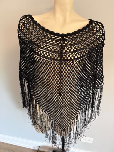 Poncho nero maglia - nero, in