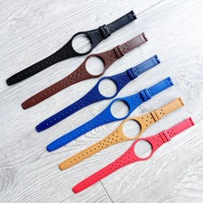 Cinturino uomo pelle nero marrone blu marrone rosso nuovo per orologio Omega Dynamic