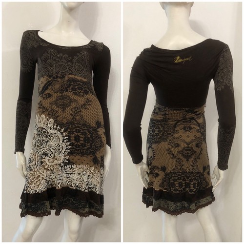 Desigual vestito abito marrone - desigual,
