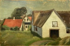 Dipinto A Olio Paesaggio Con