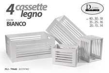 SET 4 CASSETTE IN LEGNO BIANCO
