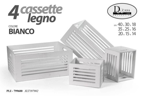 Set cassette legno bianco - set,