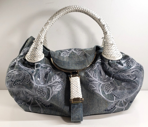 Borsa fendi spy denim ricamo - fendi,