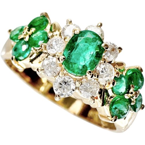Anello diamanti smeraldo - us, 6