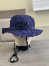 Cappello a secchiello Stone Island nylon blu royal nuovo autentico taglia L Made in Italy