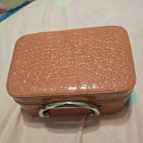 Astuccio trucco rosa croc
