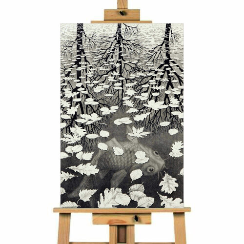Quadro escher tre mondi - quadro, m.c