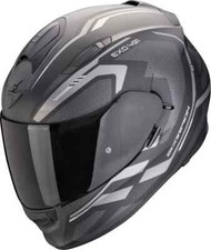 CASCO SCORPION EXO 491 KRIPTA MATT BLACK SILVER INTEGRALE VISIERA TRASPARENTE