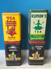 LOTTO 4 GRANDI VECCHIE SCATOLE LATTA TEA SAHIB KLIPSON'S DARMA SUN