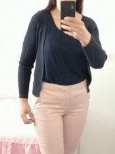 Cardigan E Sottogiacca Abbinato  BLÙ scuro Elegante Donna Tg M 42 Italiana