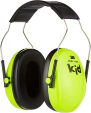 3M Peltor Paraorecchie Bambini H510AK, Verde Neon, Protezione Udito Bambino