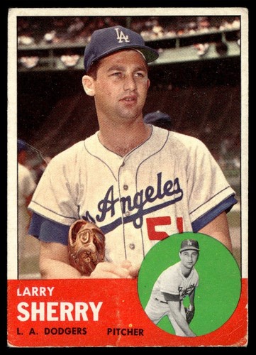 1963 topps larry sherry los - 1963,