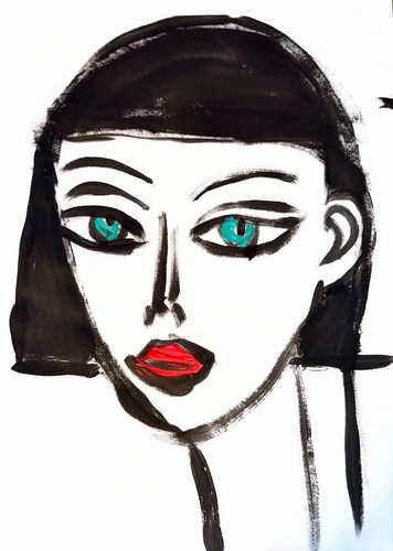 Quadro volto acrilico