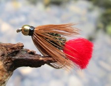 Mosche Gilchrist. 3 ninfe testa d'oro RED TAG. Selezione di misure