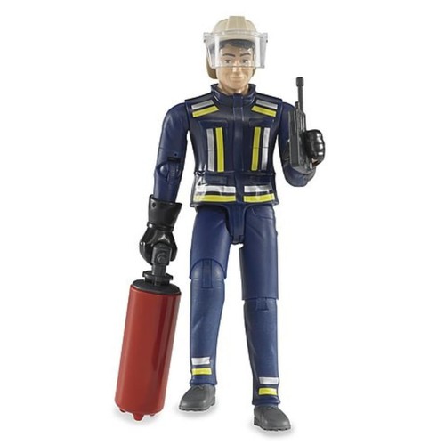 Pompiere con casco - guanti, &