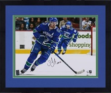 Framed Daniel Sedin Canucks Signed 16x20 Skating Photo w/Insc LE 22