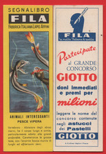 SEGNALIBRO FILA SERIE ANIMALI INTERESSANTI PESCE VIPERA RETRO GIOTTO BLU