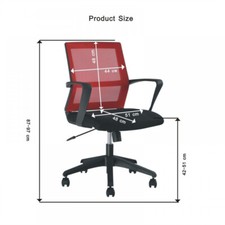 Sedia da ufficio ergonomica girevole con ruote in tessuto e rete reclinabile d