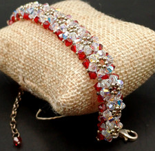 BRACCIALE CON CRISTALLI SWAROVSKI - FIORI BICOLORE