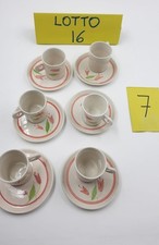 Servizio da caffè in ceramica dipinto a mano