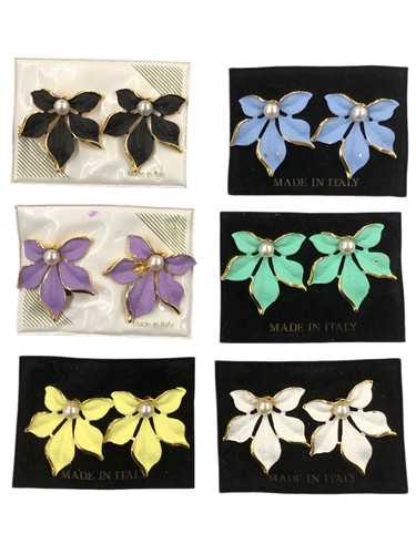 Orecchini clip fiore metallo - orecchini,