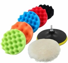 Set 10 tamponi lucidatura con spugna + adattatore per trapano 150mm