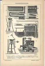 Stampa antica PANIFICAZIONE PANE Forni e macchine 1910 Old antique print