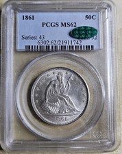 1861 P 50c seduto Liberty