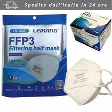 20 Mascherine FFP3 Certificate CE Bianche Protettive con 5 Strati Senza Valvola