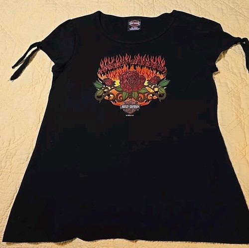 Harley davidson rose flames - harley-davidson,