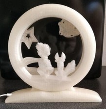 Lampada led da tavolo artigianale in bioplastica PLA il Piccolo Principe regalo
