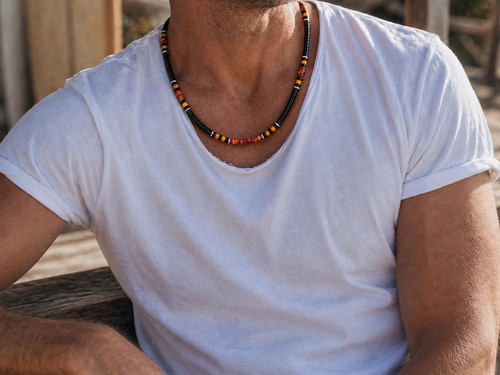 Collana uomo heishi onice - heishi,,