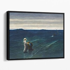 Gesù e Pietro sull'acqua di Gustave Brion Christian stampa su tela arte da parete