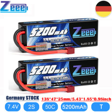 2x Zeee 2S batteria Lipo 5200 mAh 7,4 V 50 C batteria T per RC auto camion hobby camion camion