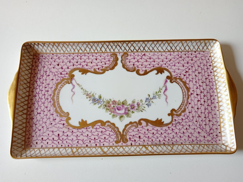 Vassoio porcellana decorato - , a