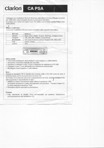 Clarion 628 psa - clarion, dc-628