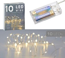 Filo 10 Micro Led 120cm a Batteria (Pile non incluse) Bianco Caldo Luci Natale