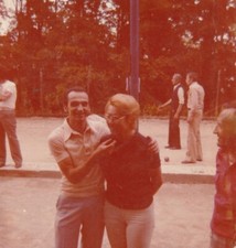 B4 - Foto Photo Fotografia Anni 70 - Coppia Uomo Donna Campo Bocce