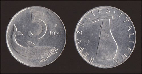 Lire 1971 delfino timone - 5,