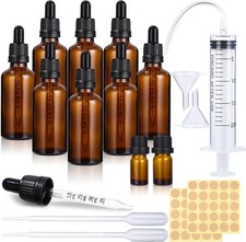 8 Pezzi 30 ml Boccette Vetro Contagocce, Flaconi Contagocce in Vetro, Ambrato Bo