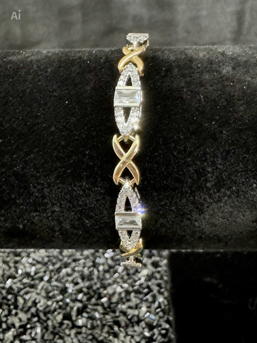Bracciale bicolore pavè