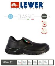 SCARPA DA LAVORO BIANCA NERO ITALIANA NO LACCI CUCINA ALIMENTARI CUOCO UNISEX 